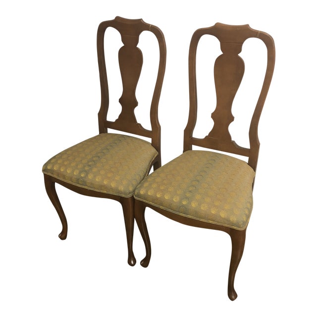 1990s Italian Queen Anne Style Side Chairs A Pair Chairish