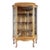 Early 20th Century Victorian Carved Oak Bow-Front Lighted Curio China Display Cabinet For Sale