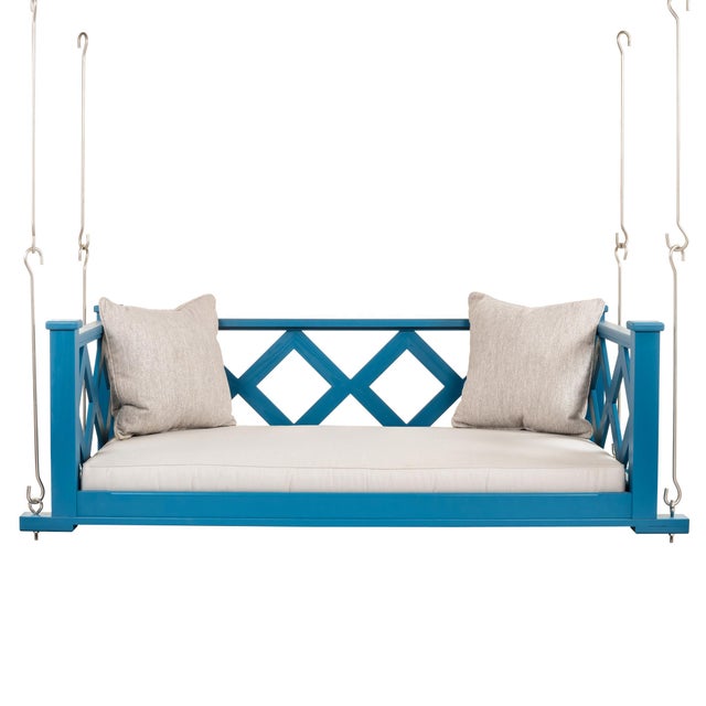 Coastal Diamond Swinging Day Bed by Lowcountry Originals For Sale - Image 3 of 3