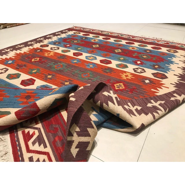 Vintage Handmade Kilim Rug For Sale - Image 8 of 10