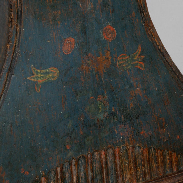 19th Century Original Painted Swedish Mora Grandfather Clock For Sale - Image 12 of 17