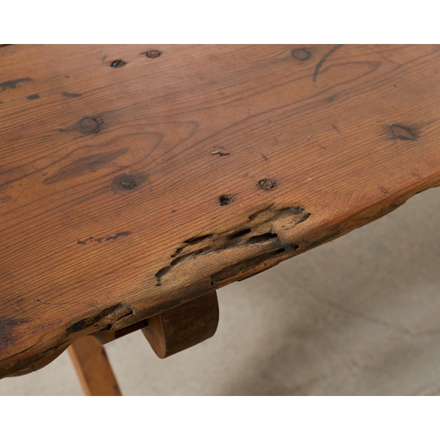 18th Century Country Swedish Pine Farmhouse Bockboard Dining Table For Sale - Image 10 of 12