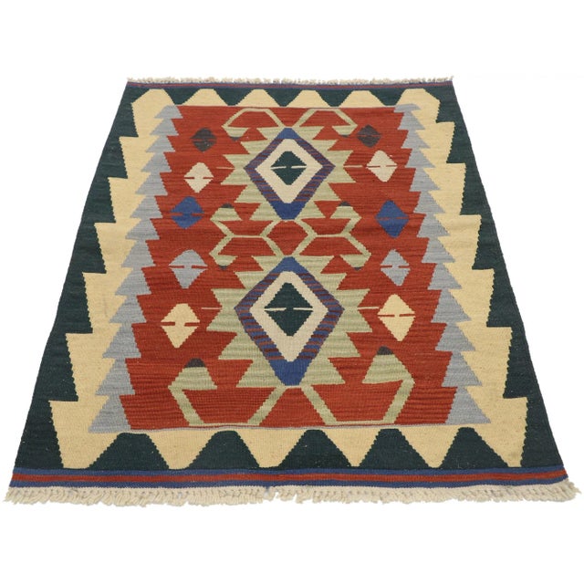 Tribal Vintage Persian Shiraz Kilim Rug - 02'11 X 03'11 For Sale - Image 3 of 9