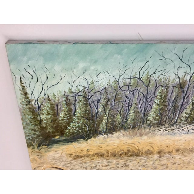 Gold Large 1990’s Original Expressionist Landscape Oil Painting For Sale - Image 8 of 13