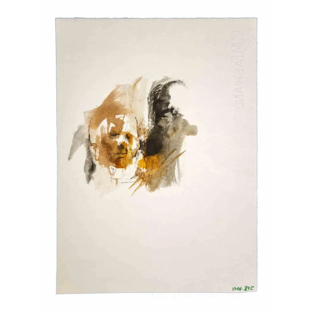 The Portrait is an original drawing in watercolor and ink realized by Leo Guida in the 1970s. Good condition. Leo Guida...