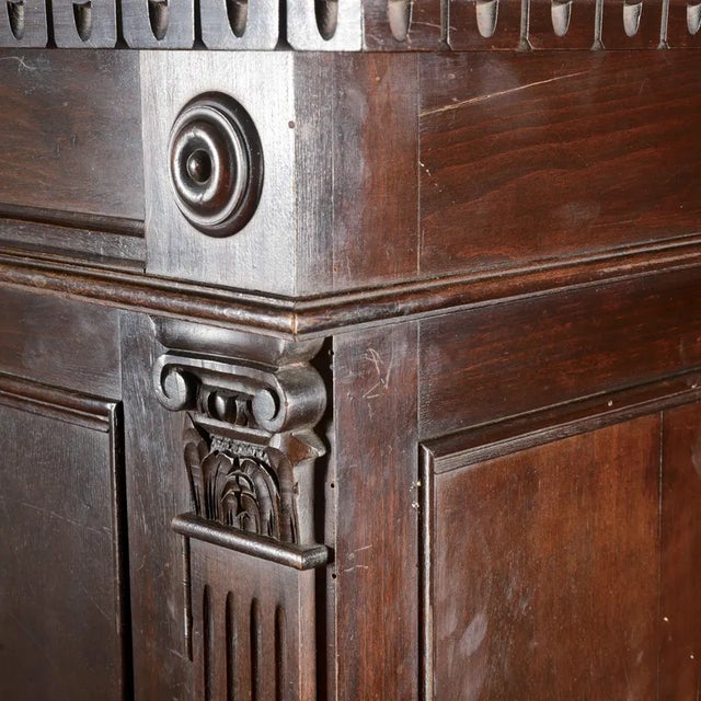 Brown Three-Door Bookcase Cabinet, 1900s For Sale - Image 8 of 9