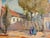 This beautiful mid-century Southwestern oil on canvas painting, titled "Church at Los Corrillos" by artist Betty Carlson,...