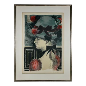 Paul Delvaux (1897-1994), Chapeau 1900, 25/75, Color Lithograph 1972