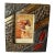 Textured Mixed Metal 4” X 6” Photo Frame Brutalist Style Autumn Leaves For Sale