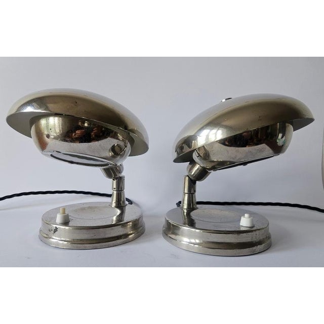 Art Deco Bauhaus Chrome Table Lamps by Franta Anyz, 1930s, Set of 2 For Sale - Image 6 of 16