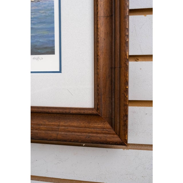 1980s "Buying Oysters at Drum Point" Sailboats Painting Print Signed John M Barber Numbered For Sale - Image 5 of 11