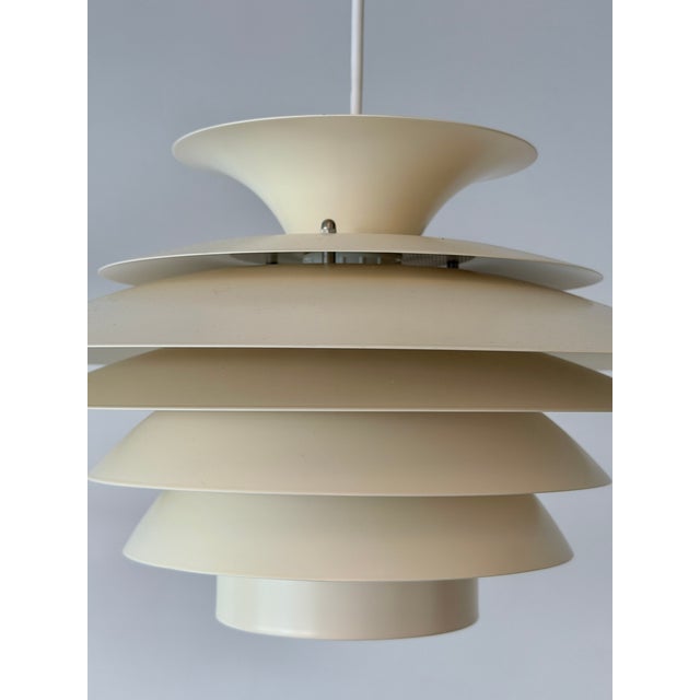 Scandinavian Cream Pendant Lamp with 7 Layers from Jeka, Denmark, 1960s For Sale - Image 14 of 18