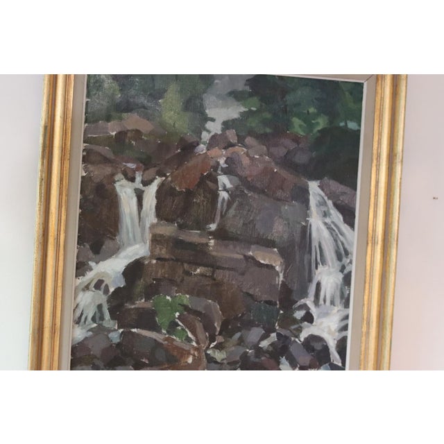 Larson, Waterfall, 1970s, Oil on Canvas For Sale - Image 4 of 9
