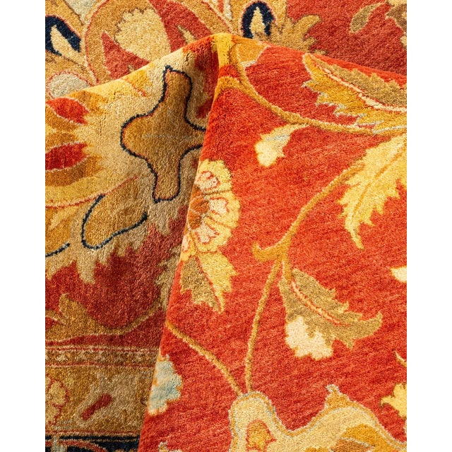 Textile Mogul, One-of-a-Kind Hand-Knotted Area Rug in Orange, 9' 10" x 13' 9" For Sale - Image 7 of 8