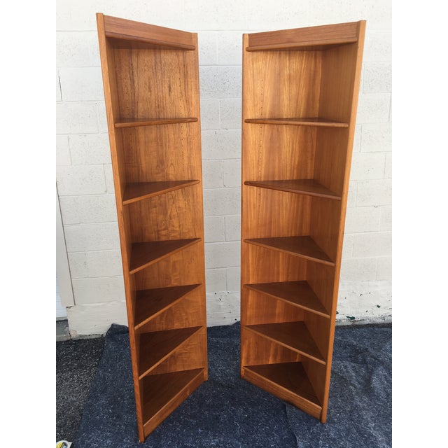 Danish Modern Teak Corner Shelves a Pair Chairish