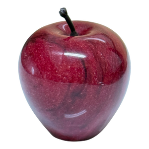 Exquisite Handmade Vintage Solid Marble Red Delicious Apple Paper Weight With a Stem