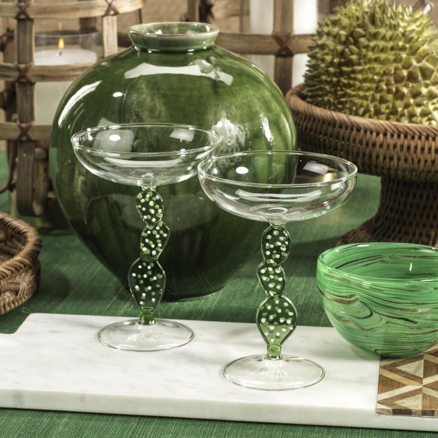 Modern Climbing Cacti Cactus Tequila Cocktail Glasses, Set of 4- Cactus Green For Sale - Image 3 of 4