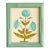 Original Hand-Painted Blue and Green Floral Motif Painting in a Hand-Painted Frame For Sale