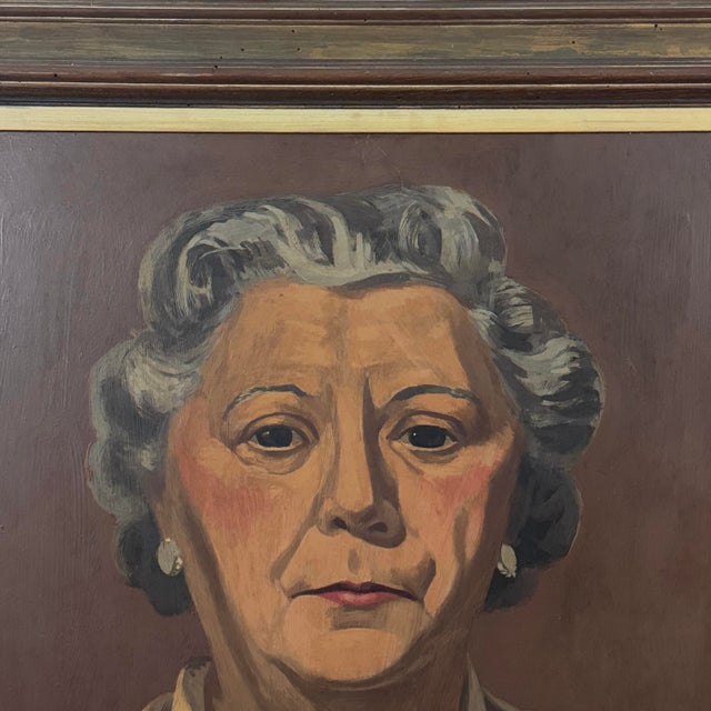 Portraiture Jack Gerber Expressionist Portrait of Woman With Necklace (C. 1950, Oil on Board) For Sale - Image 3 of 7