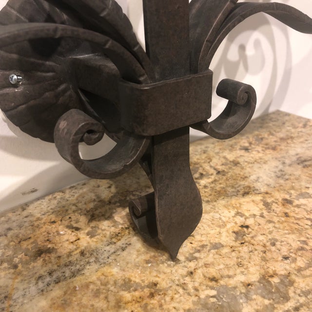 1990s Italian Three Light Wrought Iron Sconce For Sale In Dallas - Image 6 of 11