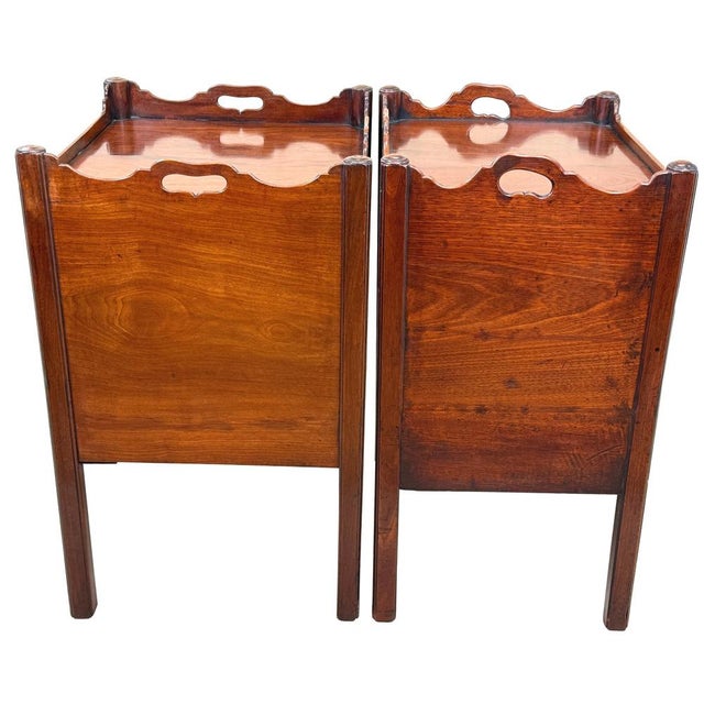 Antique Georgian Mahogany Nightstands, 1770, Set of 2 For Sale - Image 10 of 14