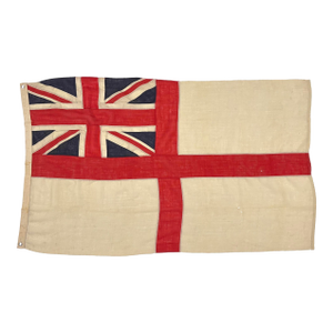 Vintage Wool Union Jack Flag, British Royal Navy White Ensign