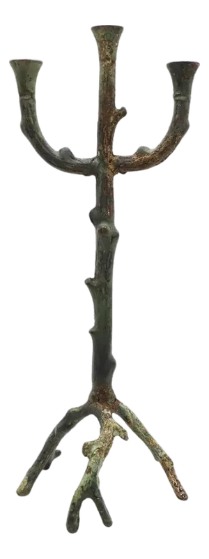 1970s Wrought Iron Candle Holder in Brutalist Giacometti Style