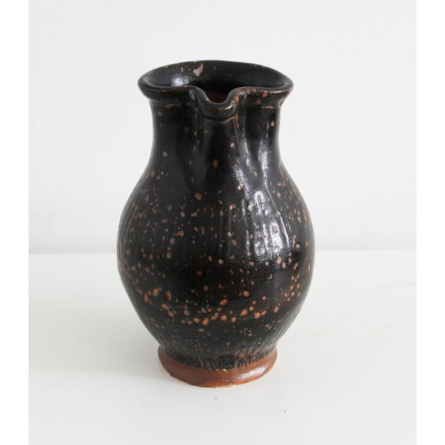 Pitcher in Dark Glazed Stoneware, 1890s For Sale - Image 4 of 11