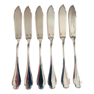 Pompadour Silver-Plated Fish Knives from Christofle, 1960s, Set of 6 For Sale