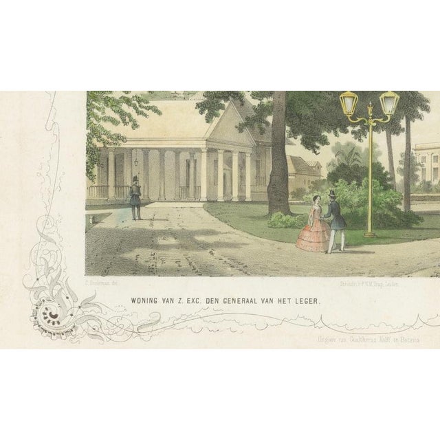 Paper After Charles Theodore Deeleman, Batavia Generals Residence & Governors Hotel, 1860s, Lithograph For Sale - Image 7 of 9
