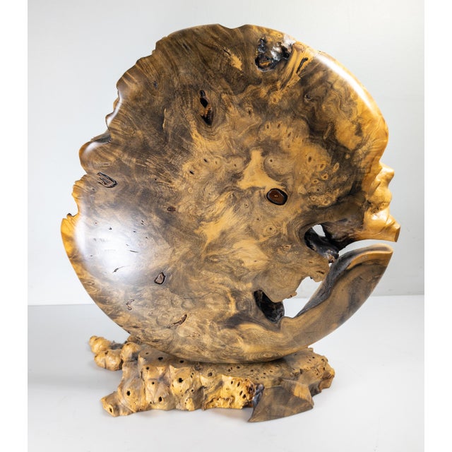 Wood 21st Century Modernist Contemporary Carved Burl Wood Vase by Warren Vienneau For Sale - Image 7 of 13