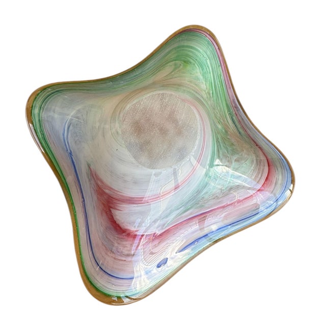 Pink Mid Century Murano Bowl For Sale - Image 8 of 9