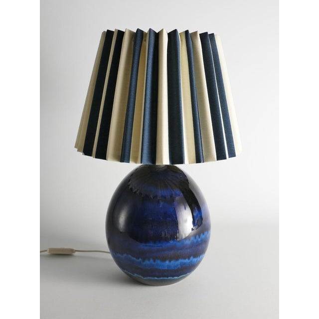 Blue Stoneware Table Lamp by Carl-Harry Stålhane, Sweden, 1970s For Sale - Image 3 of 16