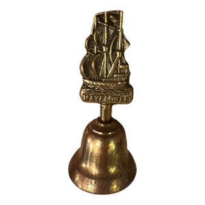 Vintage Mayflower Ship Brass Dinner Bell