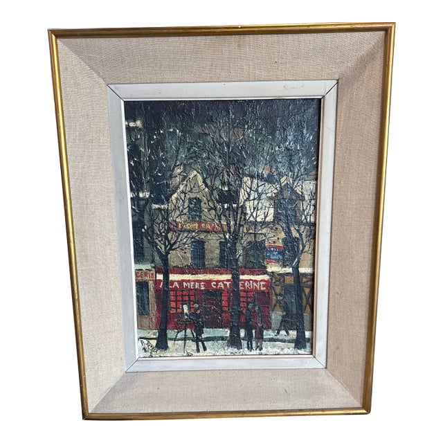 Mid 20th Century La Mère Catherine, Paris by the Renowned French Artist André Renoux (1939–2002). For Sale