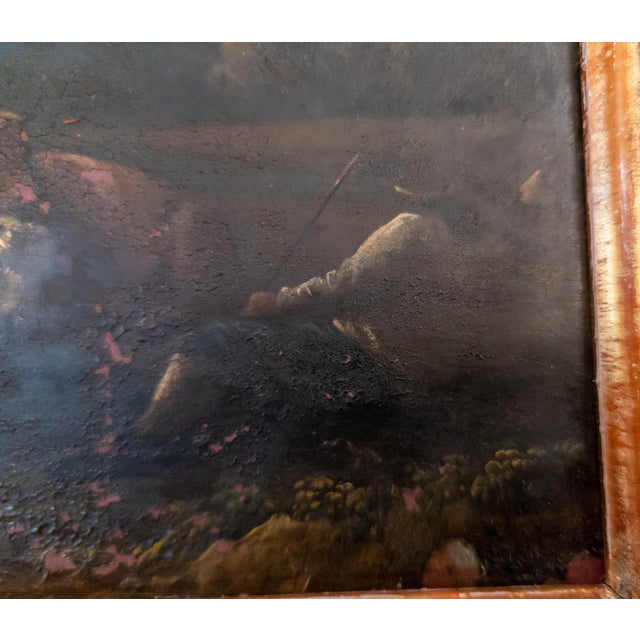 19th Century Grand Tour Old Master Landscape Oil on Copper Painting of Cows and Sheep With Shepherd For Sale - Image 14 of 18