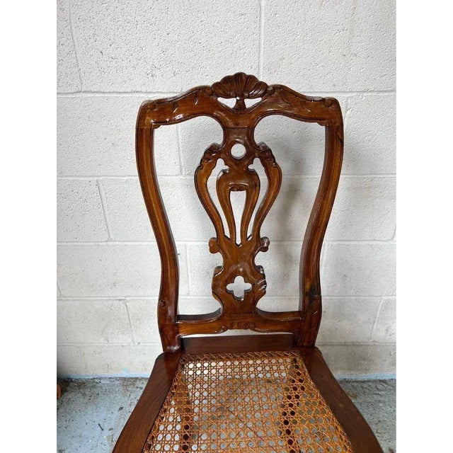 Mid 20th Century Pair of Vintage French Provincial Style Cane Seat Side Chairs For Sale - Image 10 of 10