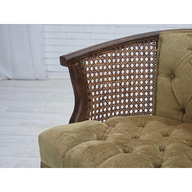 Danish Easy Chair in Velour, Mesh, and Oak, 1950s For Sale - Image 15 of 17
