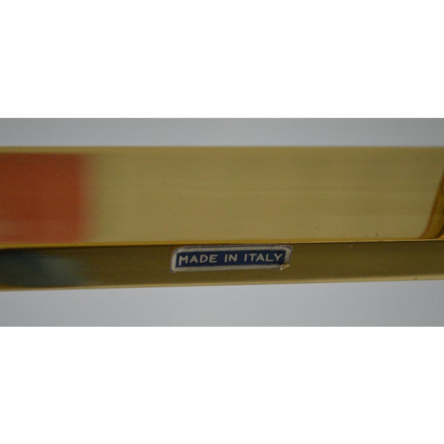 Mid-Century Modern Mid-Century Modern Italian Lacquered Thin Line Brass Square Spacer Coffee Table For Sale - Image 3 of 12