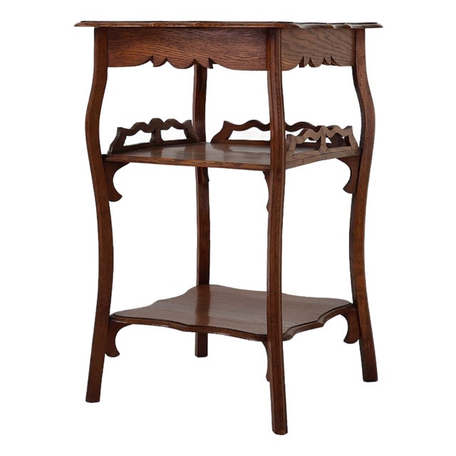 French Art Deco Side Table in Oak, 1920 For Sale