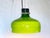 Superb large Murano glass pendant light with a very long hanging cable. The glass is green on the outside and white on the...