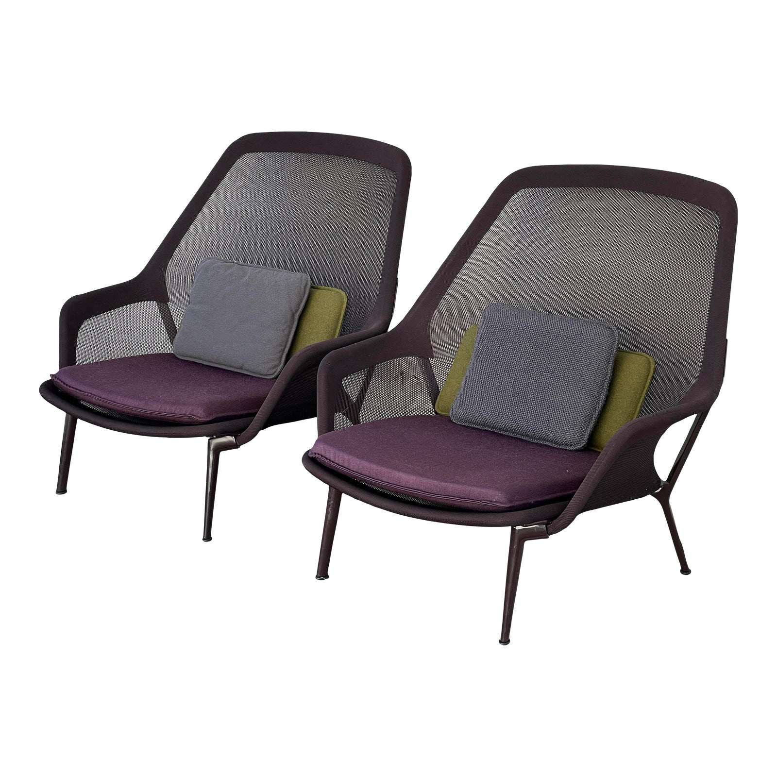 Vitra Ronan and Erwan Bouroullec Slow Lounge Chairs, a Pair Chairish