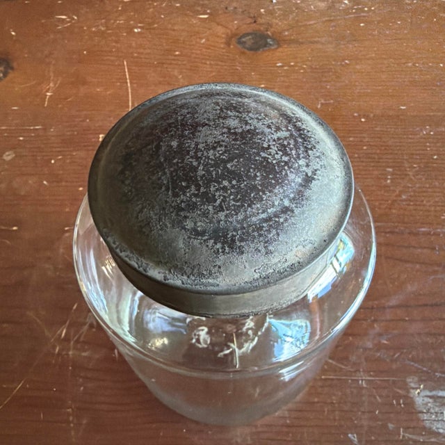 Farmhouse A Nice Antique Blown Glass Storage Container With Tin Lid, Circa 1850 For Sale - Image 3 of 15