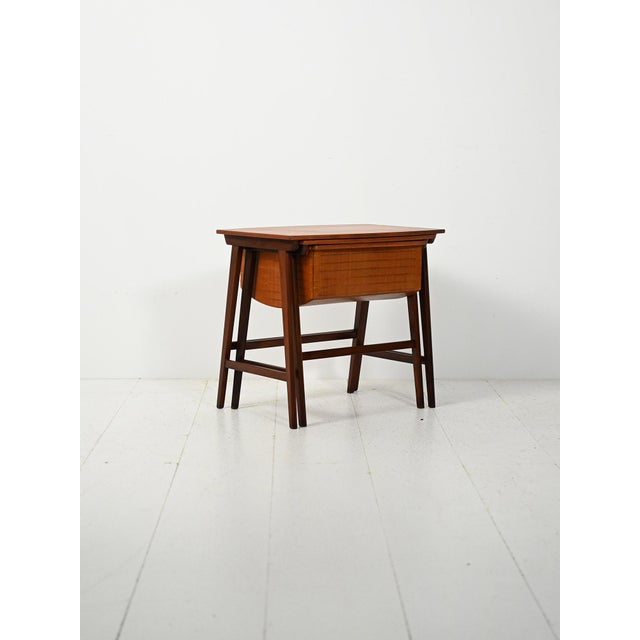 1960s Scandinavian Nesting Coffee Tables with Wool Storage, 1960s, Set of 2 For Sale - Image 5 of 14