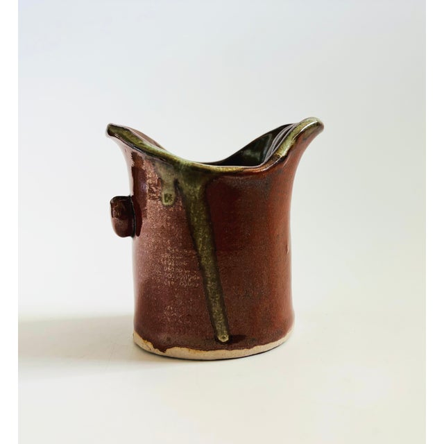 Contemporary Drip Glaze Studio Pottery Cup For Sale - Image 3 of 8