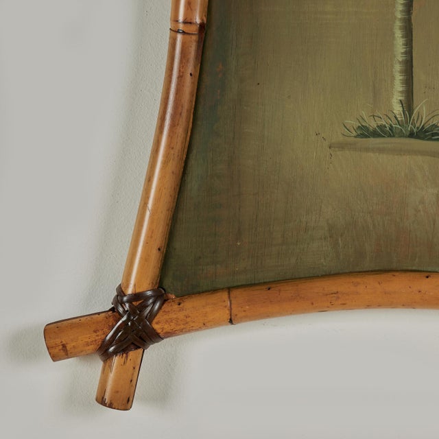 Pair of Vintage Palm Tree Paintings in Bamboo Frames For Sale - Image 14 of 17