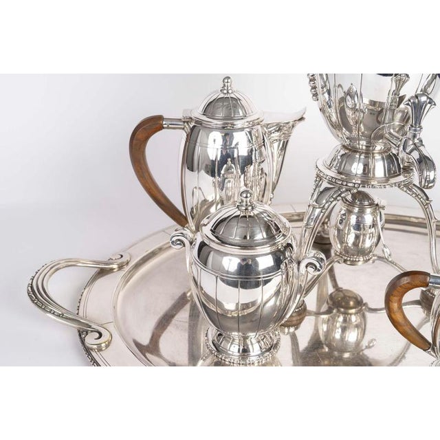 Art Nouveau Coffee and Tea Service with Samovar, Sugar Bowl and Milk Jug, Set of 6 For Sale - Image 6 of 15