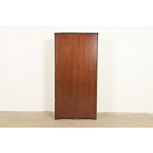 Antique American Empire Carved Walnut Bookcase Cabinet, Circa 1900 For Sale - Image 11 of 12