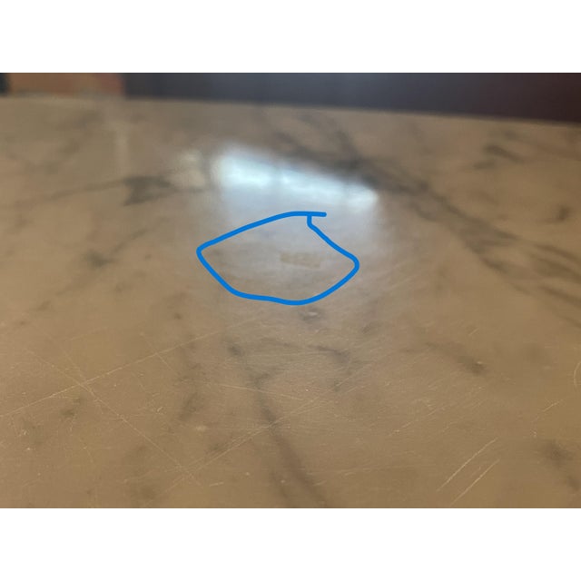 1940s Kimball Victorian Lyre Harp Marble Coffee Table For Sale - Image 16 of 18