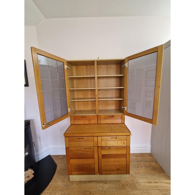Vintage Danish Glass-Fronted Oak Display Cabinet from Vantinge Mobelindustri, 1970s For Sale - Image 14 of 18
